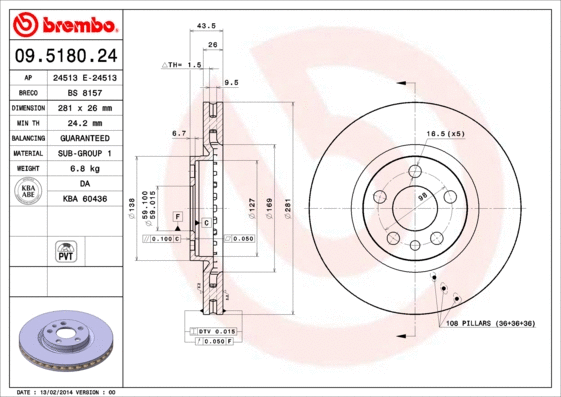 Brake Disc (09.5180.24)