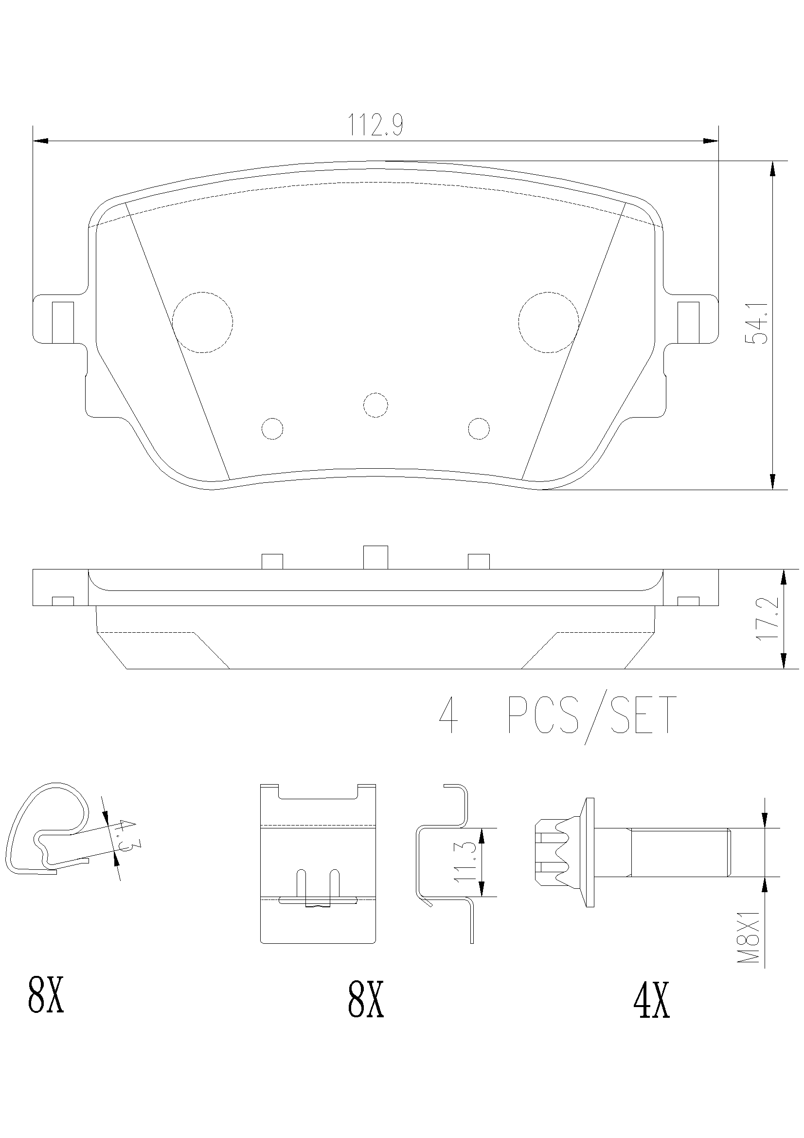 Brake Pad Set, disc brake (P50148N)