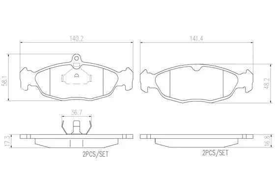 Brake Pad Set, disc brake (P59011N)