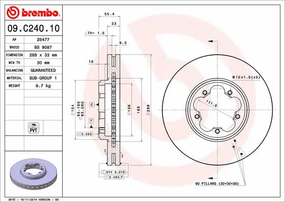 Brake Disc (09.C240.10)