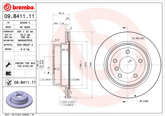 Brake Disc (09.B411.11)