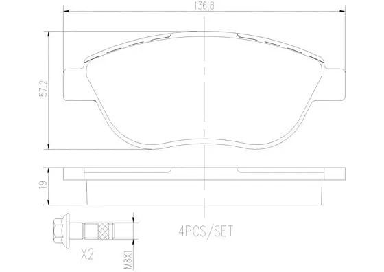 Brake Pad Set, disc brake (P23119N)