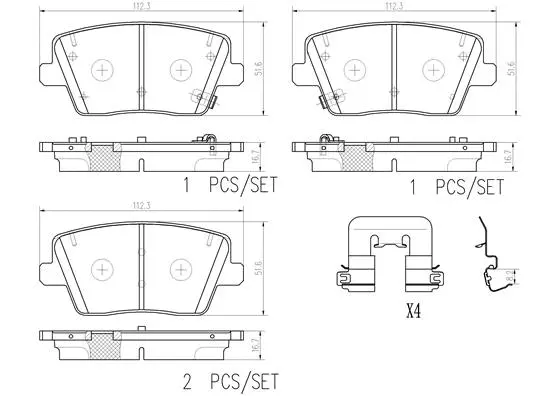 Brake Pad Set, disc brake (P30112N)