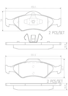 Brake Pad Set, disc brake (P24054N)