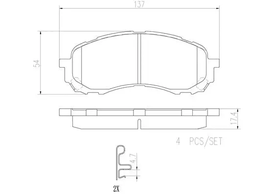 Brake Pad Set, disc brake (P78015N)
