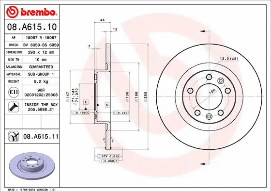 Brake Disc (08.A615.10)