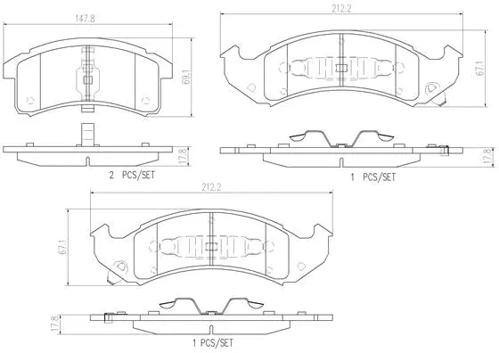 Brake Pad Set, disc brake (P07002N)