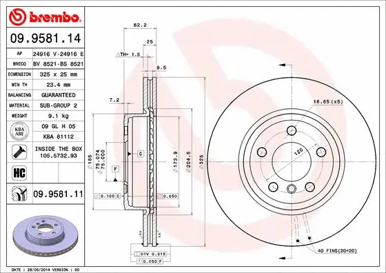 Brake Disc (09.9581.11)