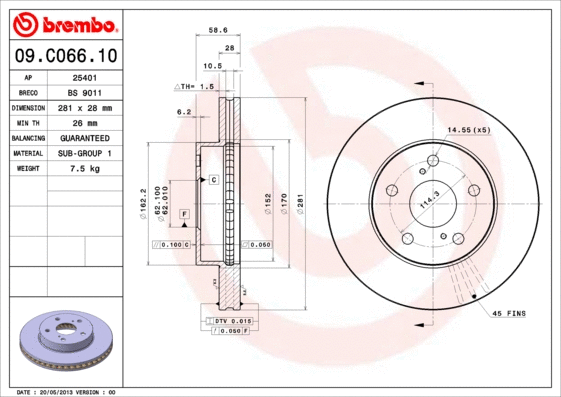 Brake Disc (09.C066.10)
