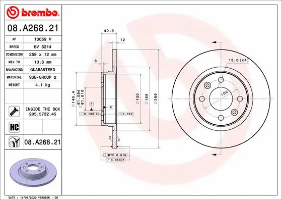 Brake Disc (08.A268.21)