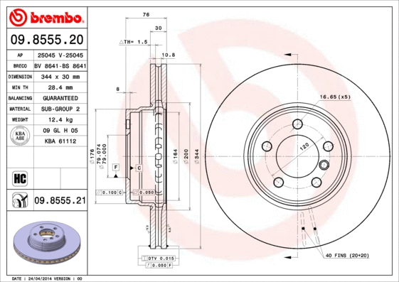 Brake Disc (09.8555.20)