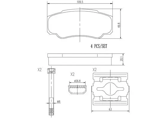 Brake Pad Set, disc brake (P23093N)