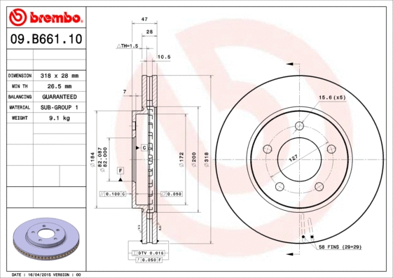 Brake Disc (09.B661.10)
