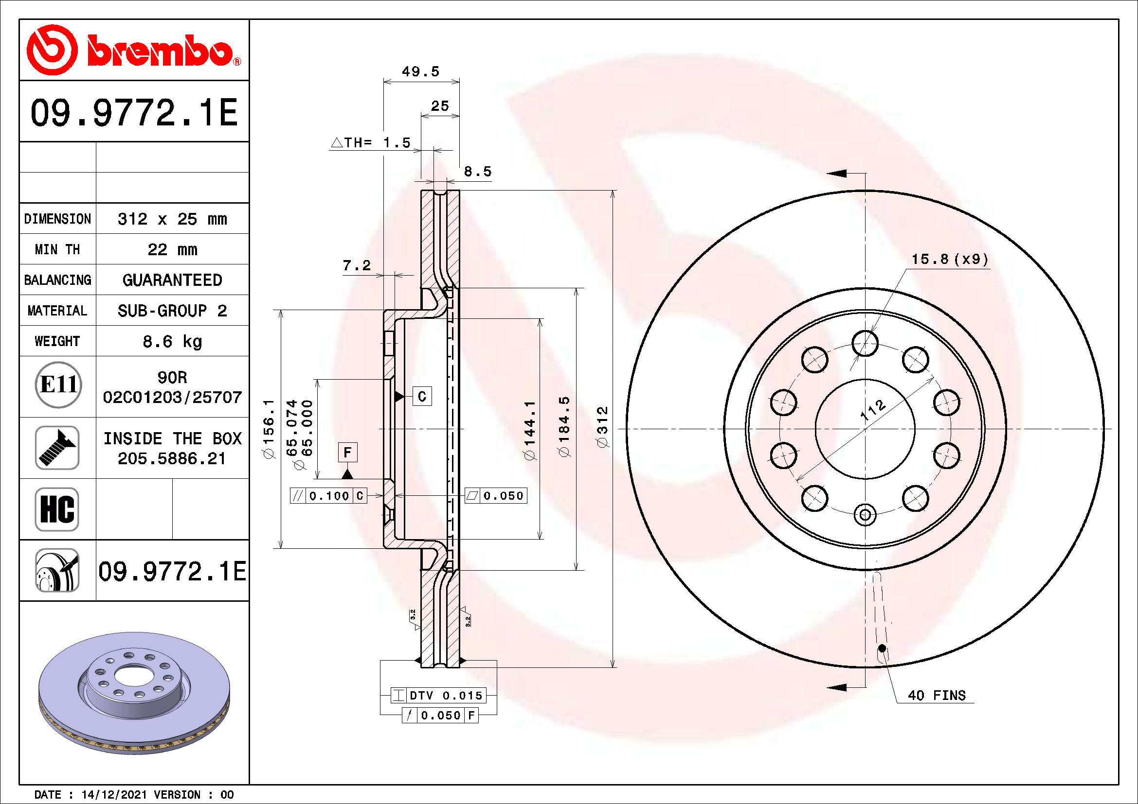 Brake Disc (09.9772.1E)