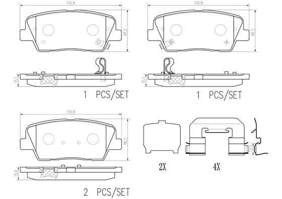 Brake Pad Set, disc brake (P30104N)