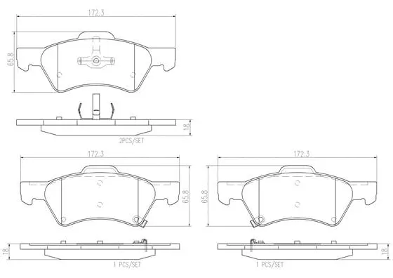 Brake Pad Set, disc brake (P11015N)