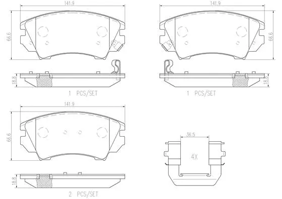 Brake Pad Set, disc brake (P59055N)