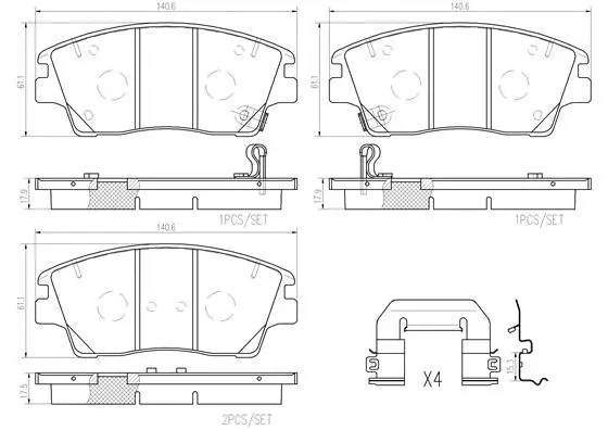 Brake Pad Set, disc brake (P30096N)