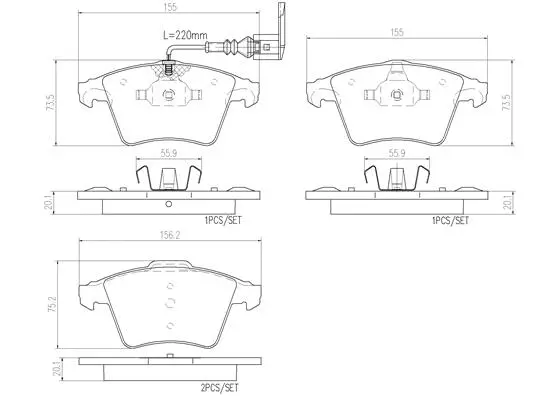 Brake Pad Set, disc brake (P85081N)