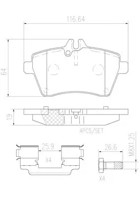 Brake Pad Set, disc brake (P50056N)
