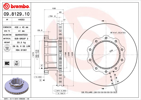 Brake Disc (09.8129.10)
