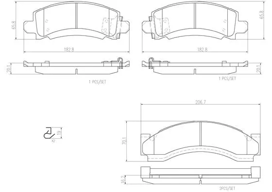 Brake Pad Set, disc brake (P10018N)