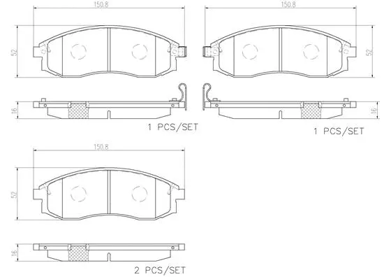 Brake Pad Set, disc brake (P54037N)