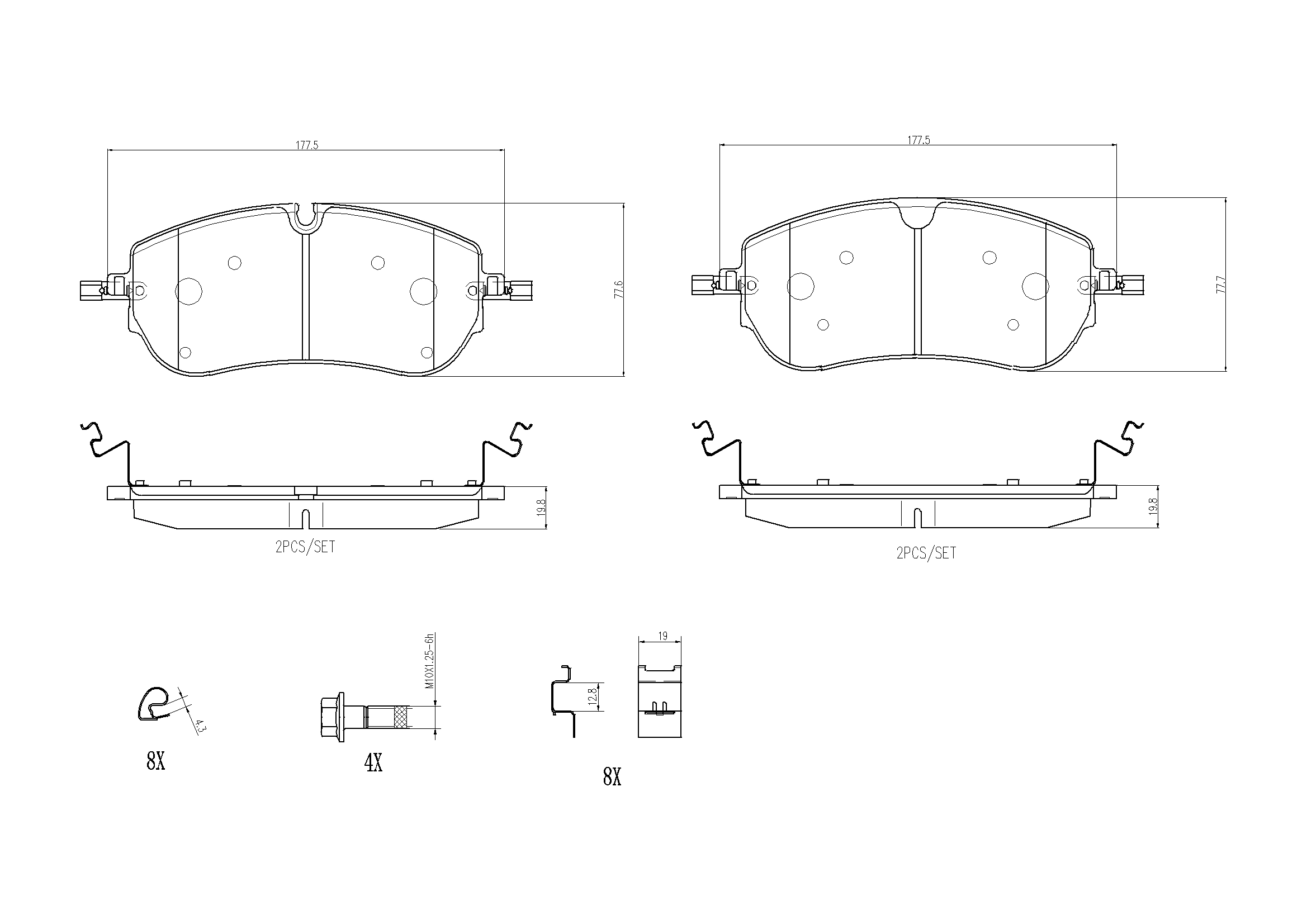 Brake Pad Set, disc brake (P36038N)
