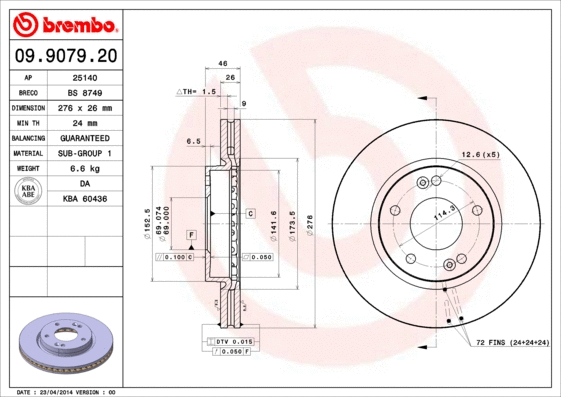 Brake Disc (09.9079.20)
