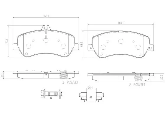 Brake Pad Set, disc brake (P50086N)