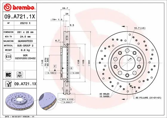 Brake Disc (09.A721.1X)