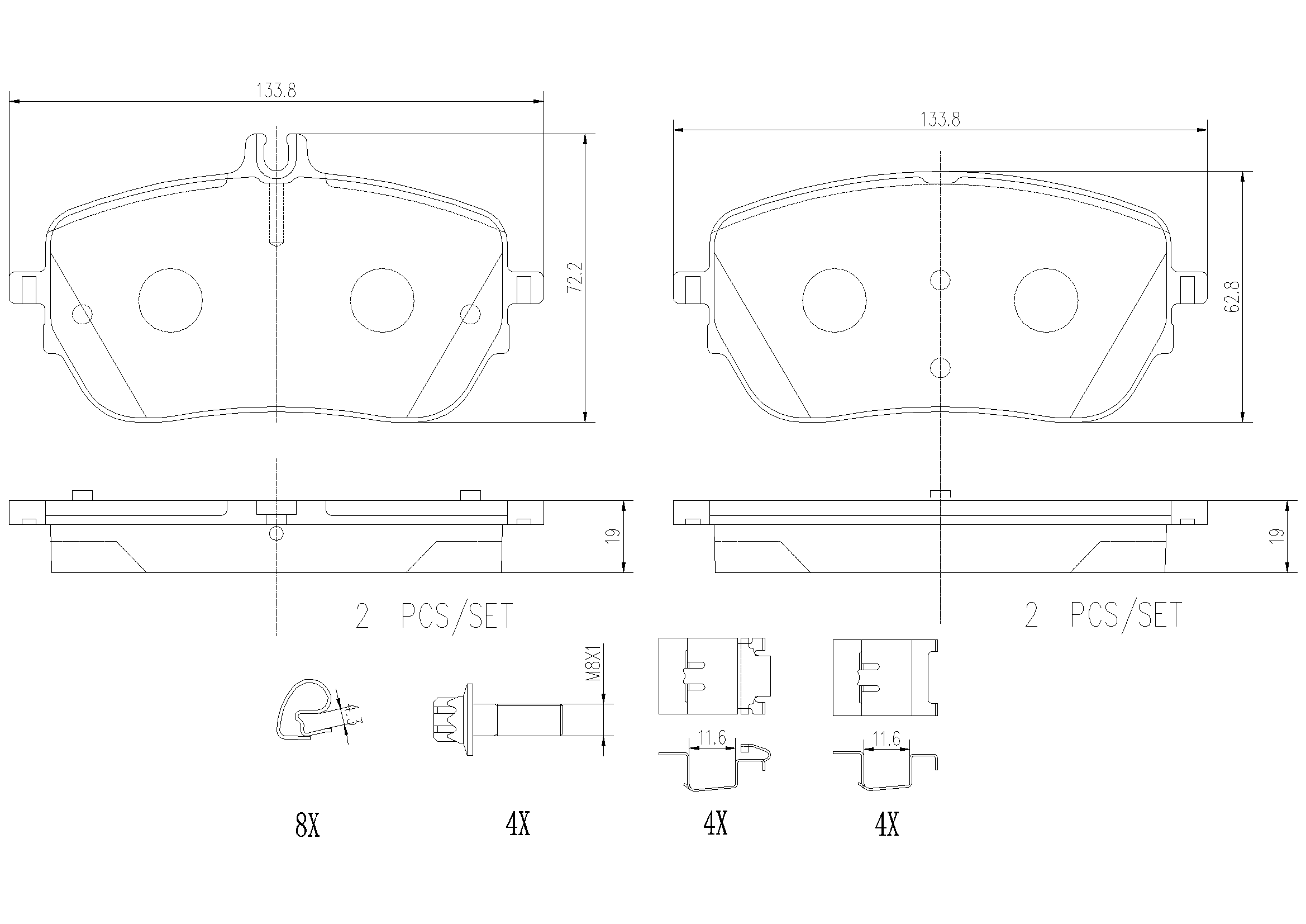 Brake Pad Set, disc brake (P50146N)