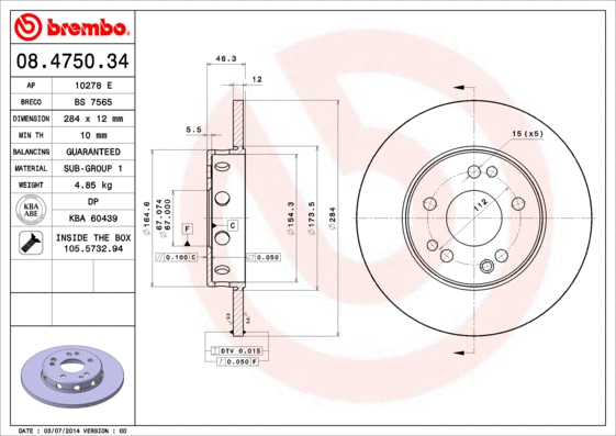 Brake Disc (08.4750.34)