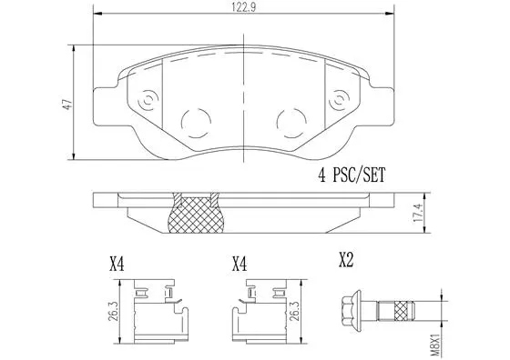 Brake Pad Set, disc brake (P61081N)