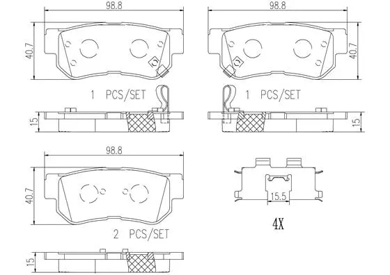 Brake Pad Set, disc brake (P30014N)