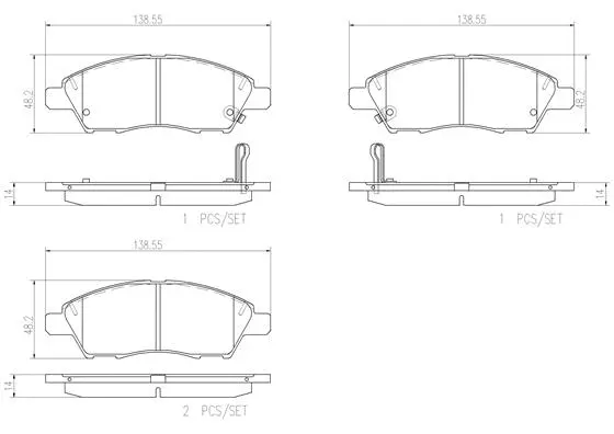Brake Pad Set, disc brake (P56070N)