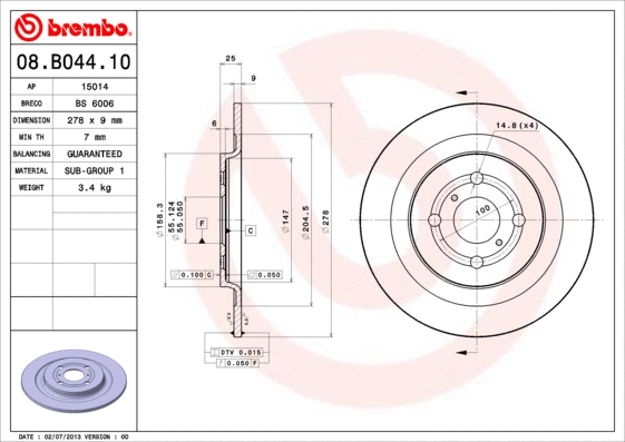 Brake Disc (08.B044.10)