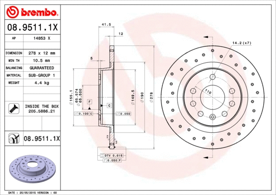 Brake Disc (08.9511.1X)