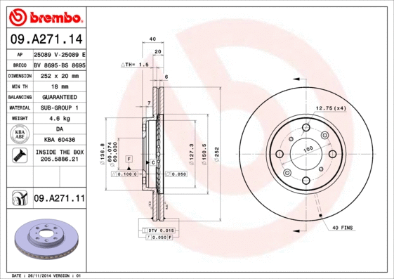 Brake Disc (09.A271.11)