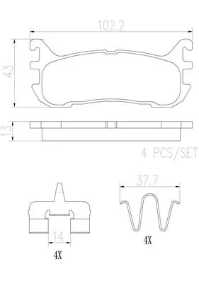 Brake Pad Set, disc brake (P49046N)