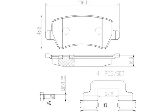 Brake Pad Set, disc brake (P86021N)
