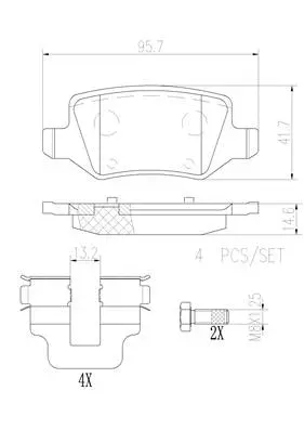 Brake Pad Set, disc brake (P50090N)