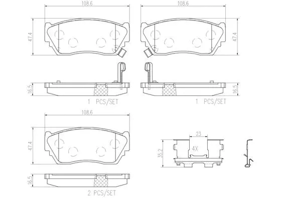 Brake Pad Set, disc brake (P56027N)