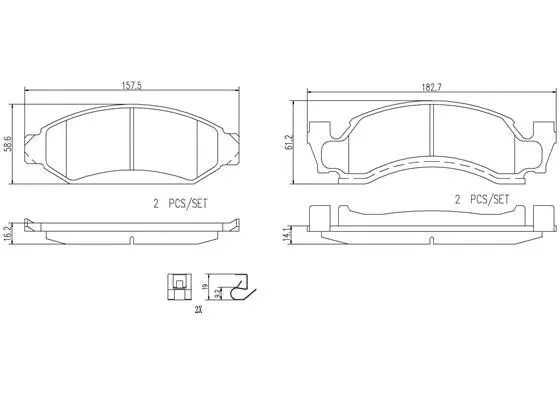 Brake Pad Set, disc brake (P24091N)