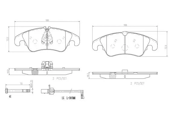 Brake Pad Set, disc brake (P85098N)