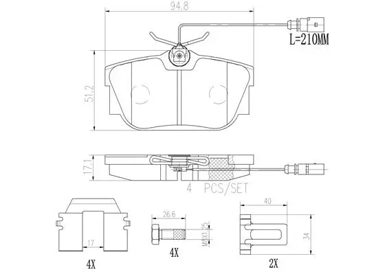 Brake Pad Set, disc brake (P85046N)