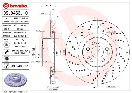 Brake Disc (09.9463.10)