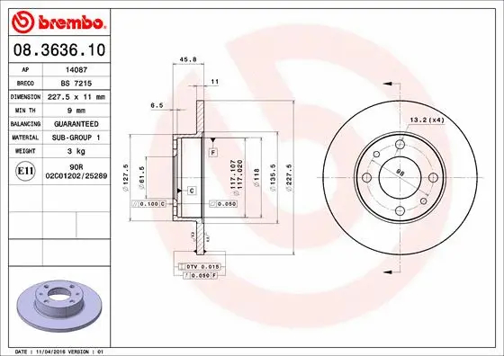 Brake Disc (08.3636.10)
