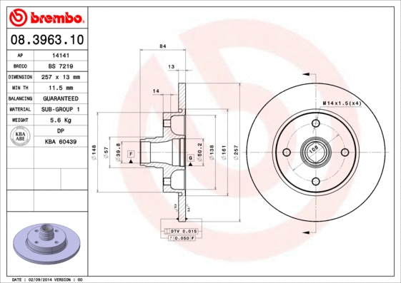 Brake Disc (08.3963.10)