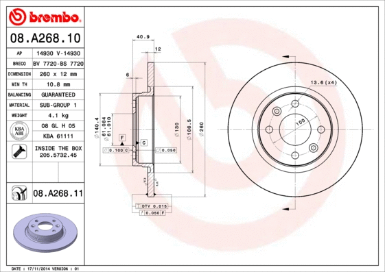 Brake Disc (08.A268.10)